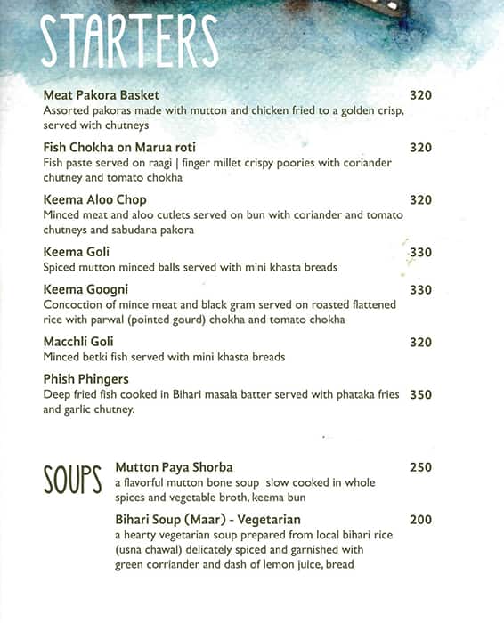 The Potbelly Restaurant Bihar Nivas menu