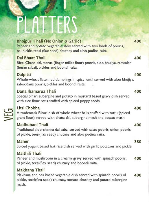 The Potbelly Restaurant Bihar Nivas menu