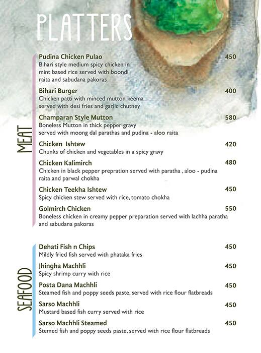 The Potbelly Restaurant Bihar Nivas menu