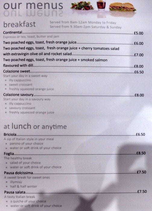 Illy Menu, Menu for Illy, Marylebone, London Zomato UK