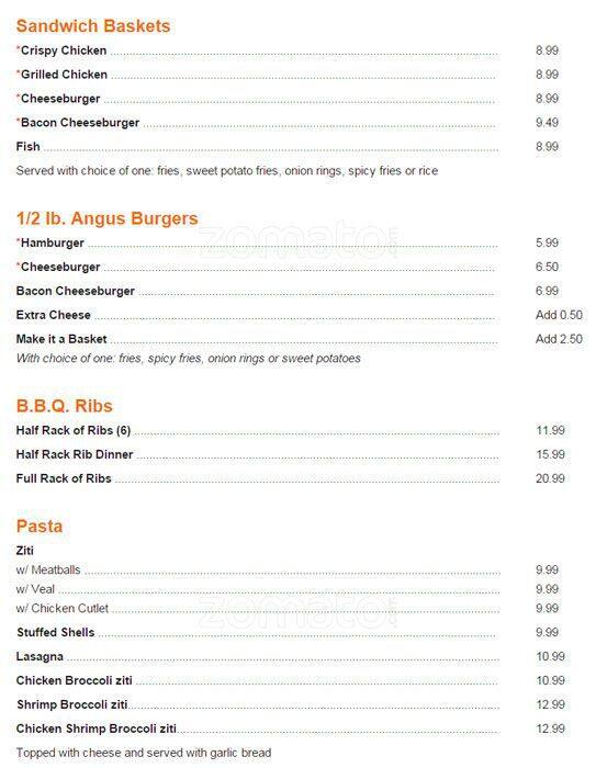 Carta de Stash's Pizza