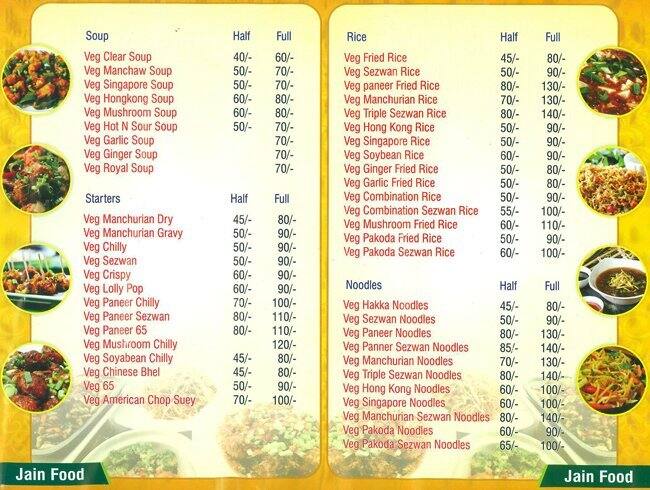 Vegetarian China Menu Menu For Vegetarian China Dombivali East Thane 
