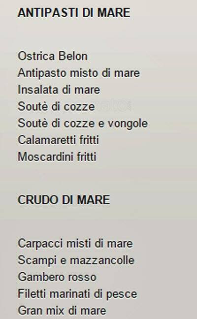 Menu di I Mascalzoni 