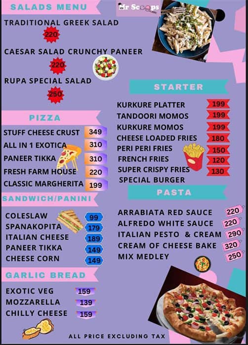 Menu of Mr Scoops Cafe & Ice Cream, Preet Vihar, New Delhi