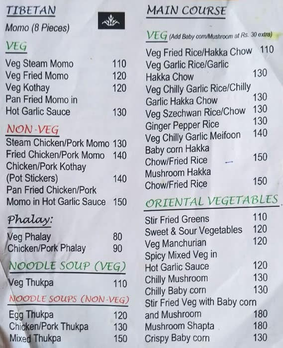 The Blue Poppy menu