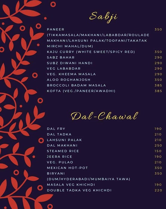 Numeron Restaurant menu