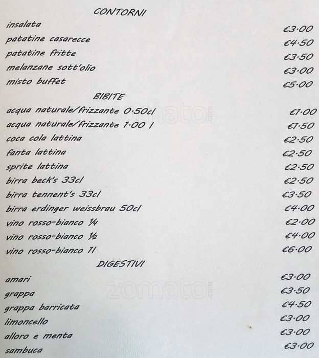 Menu di Hotel ristorante Sicilia (milano niguarda) 