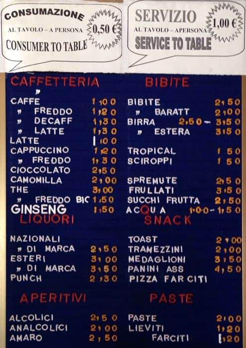 Menu di CAFFE GEMINI 