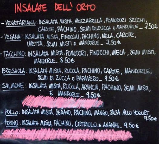 Menu di Move Natural Food 