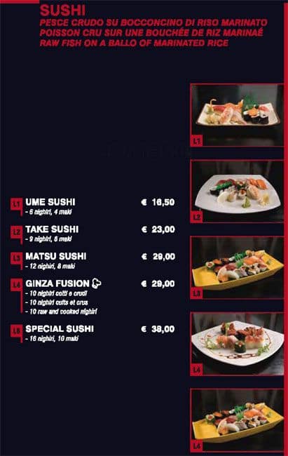 Menu di Ginza 