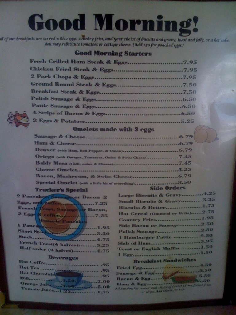 Menu at Emma Jean's Holland Burger Cafe, Victorville