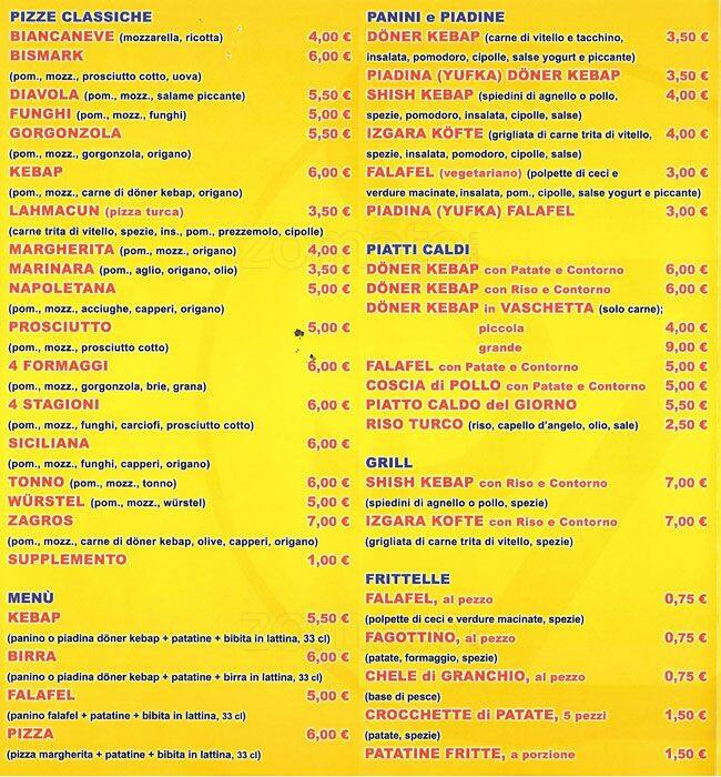 Menu di Star Zagros 