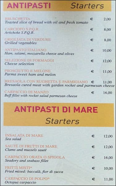 S P Q R Menu Menu For S P Q R Navona Pantheon Roma Pagina dedicata al mondo degli antichi romani. menu for s p q r navona pantheon roma