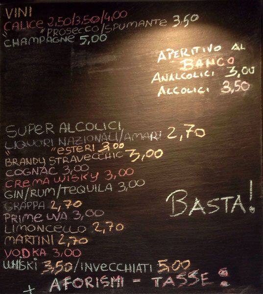 Menu di Bar Tabacchi - MyCaffe' 