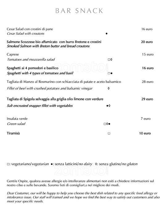 Menu de Massimo Riccioli