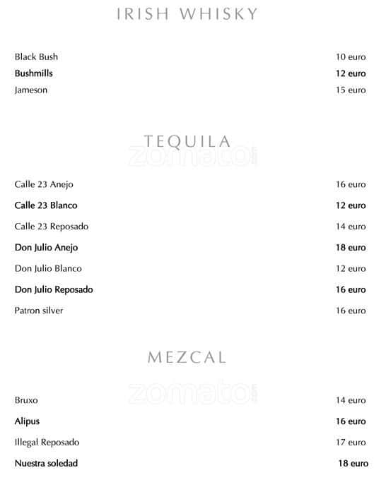 Menu de Massimo Riccioli