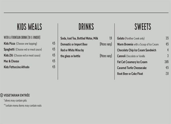 Menu at Crust Pizza pub & bar, The Woodlands