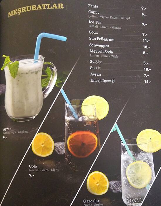Menu at O2 CAFE & SHISHA, Istanbul