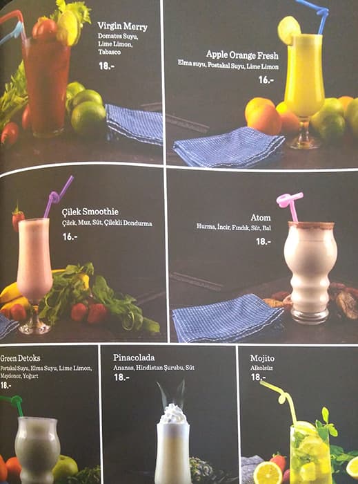 Menu at O2 CAFE & SHISHA, Istanbul