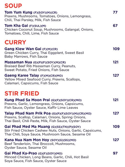 Menu of Tong Thai JW Marriott Marquis, Business Bay, Dubai