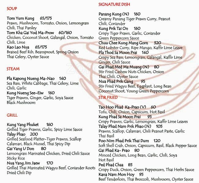 Toong Tong Thai Menu at Shawn Lawton blog