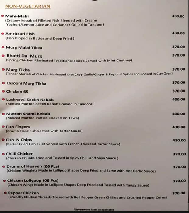 Menu at Relish Restaurant, Allahabad