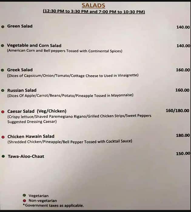 Menu at Relish Restaurant, Allahabad