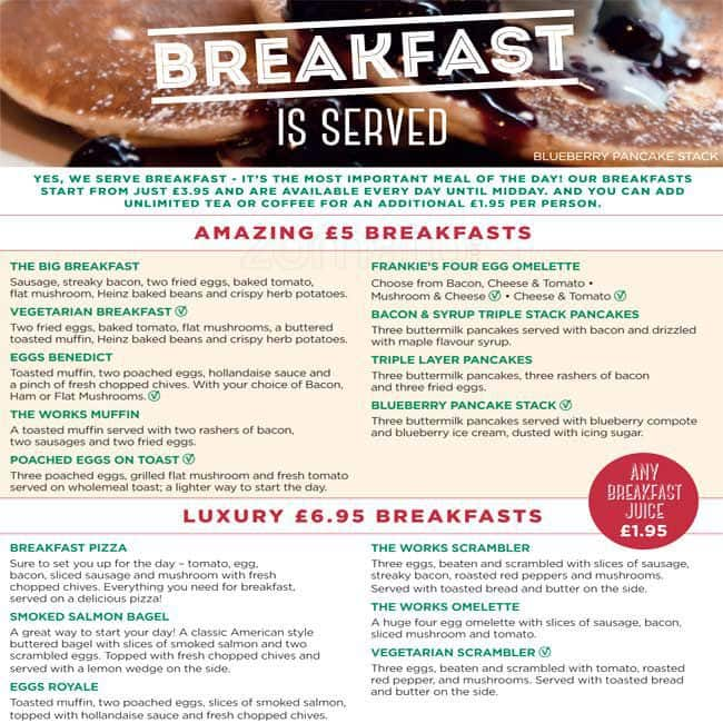 Frankie And Bennys Menu Zomato Uk