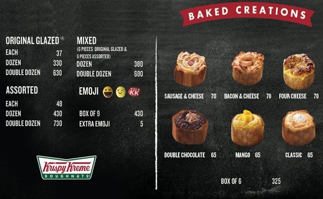 Krispy Kreme - Ayala Malls Solenad menu