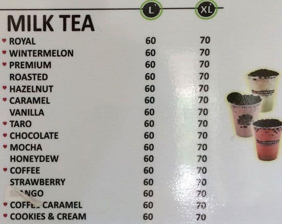 I Love Milktea Menu, Menu for I Love Milktea, Fairview, Quezon City ...