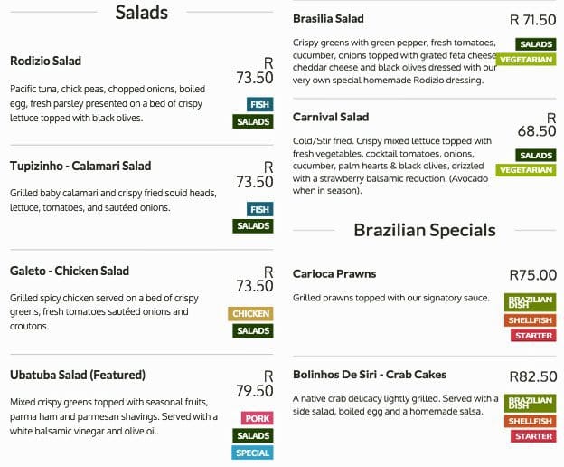 Rodizio Menu, Menu For Rodizio, Fourways, Sandton - Zomato SA