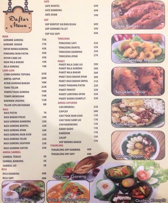 Pondok Pa' Son Menu, Menu for Pondok Pa' Son, Tanah Abang, Jakarta