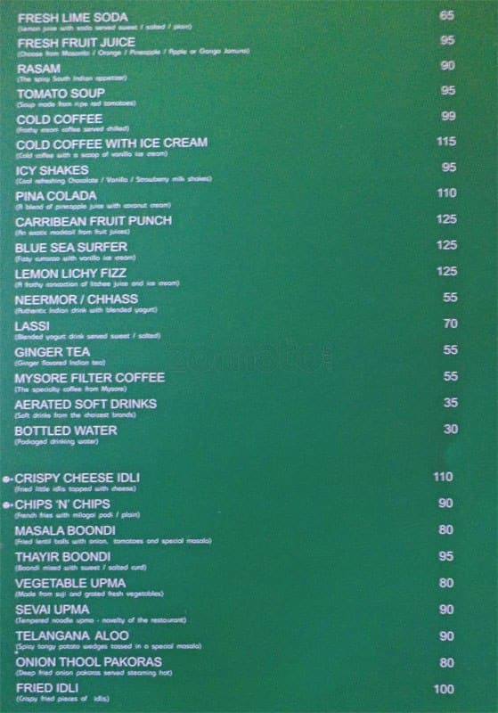 Sankalp Restaurant menu
