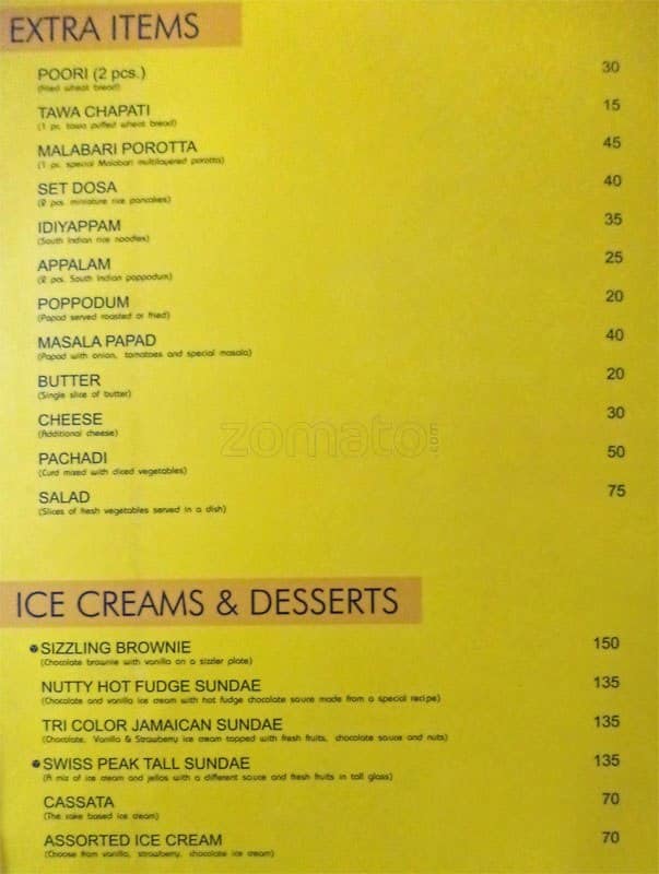 Sankalp Restaurant menu