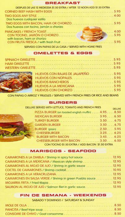 El Tapatio Mexican Restaurant Menu - Urbanspoon Zomato