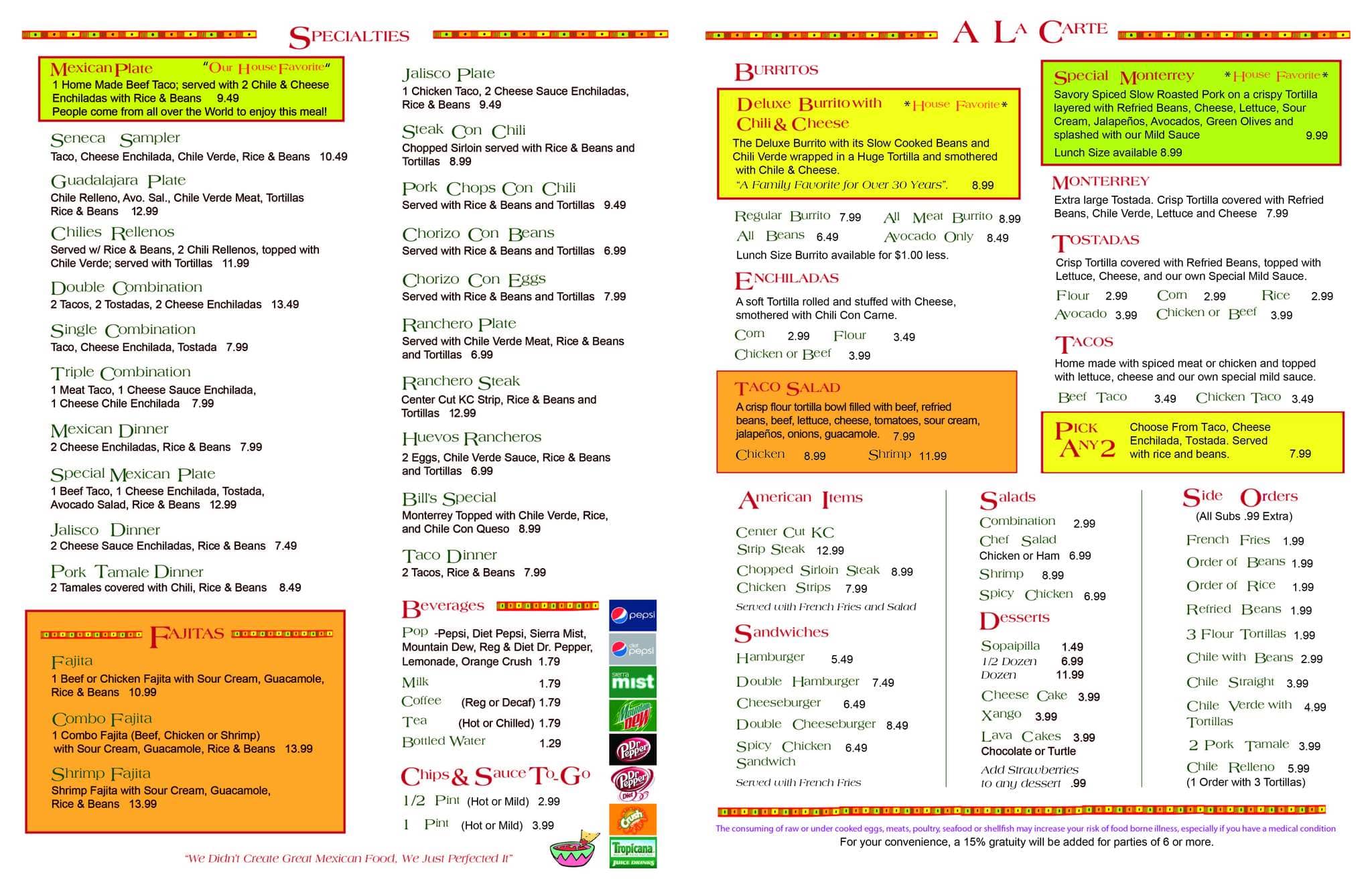 El Mexico Cafe Seneca Wichita Menu El Mexico Cafe Seneca Wichita Menu