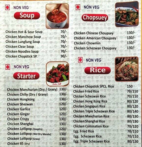 Chopsticks Menu, Menu for Chopsticks, Pimple Gurav, Pune Zomato