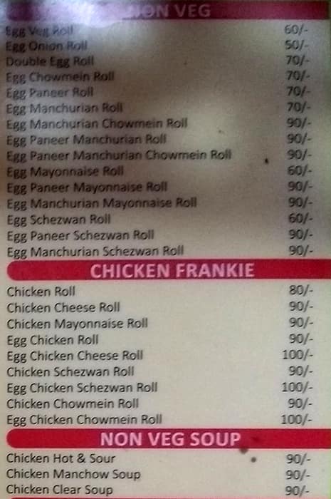 Old Kolkata Roll Club "Since -1996" menu