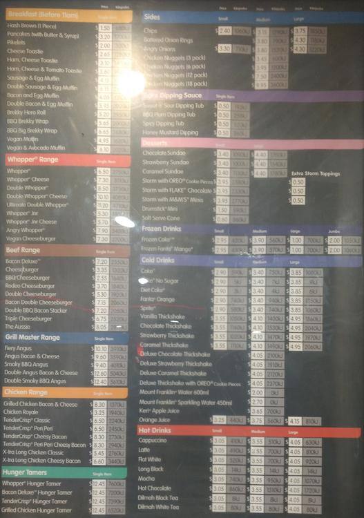 Dessert Menu Hungry Jacks