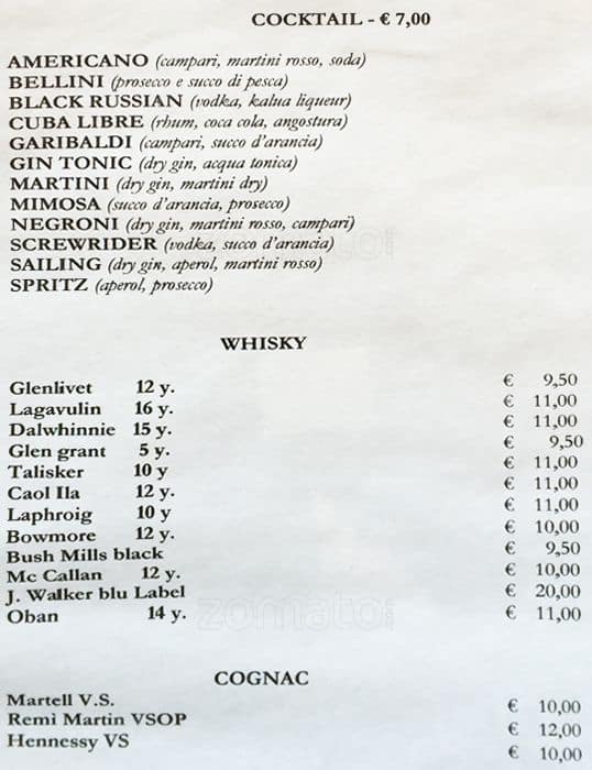 Menu di Capranica Enoteca e Taverna 
