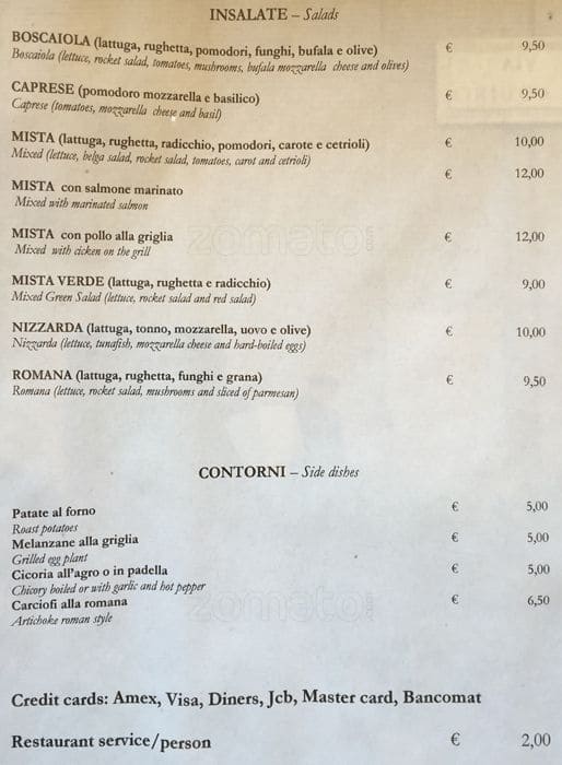 Menu di Capranica Enoteca e Taverna 