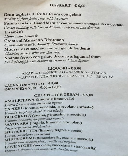 Menu di Capranica Enoteca e Taverna 