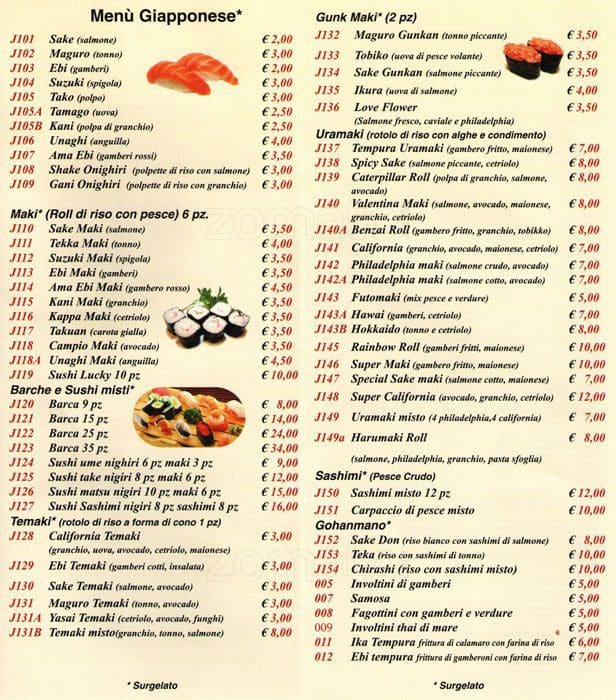 Menu di Ristorante cinese la felicita' 