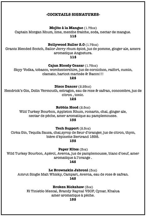 Rasoi Menu Menu For Rasoi Sud Ouest Montreal