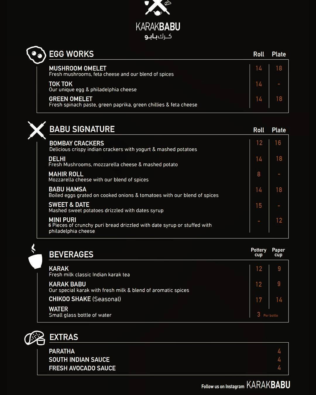 Karak Babu Menu, Menu for Karak Babu, Al Hili, Al Ain Zomato