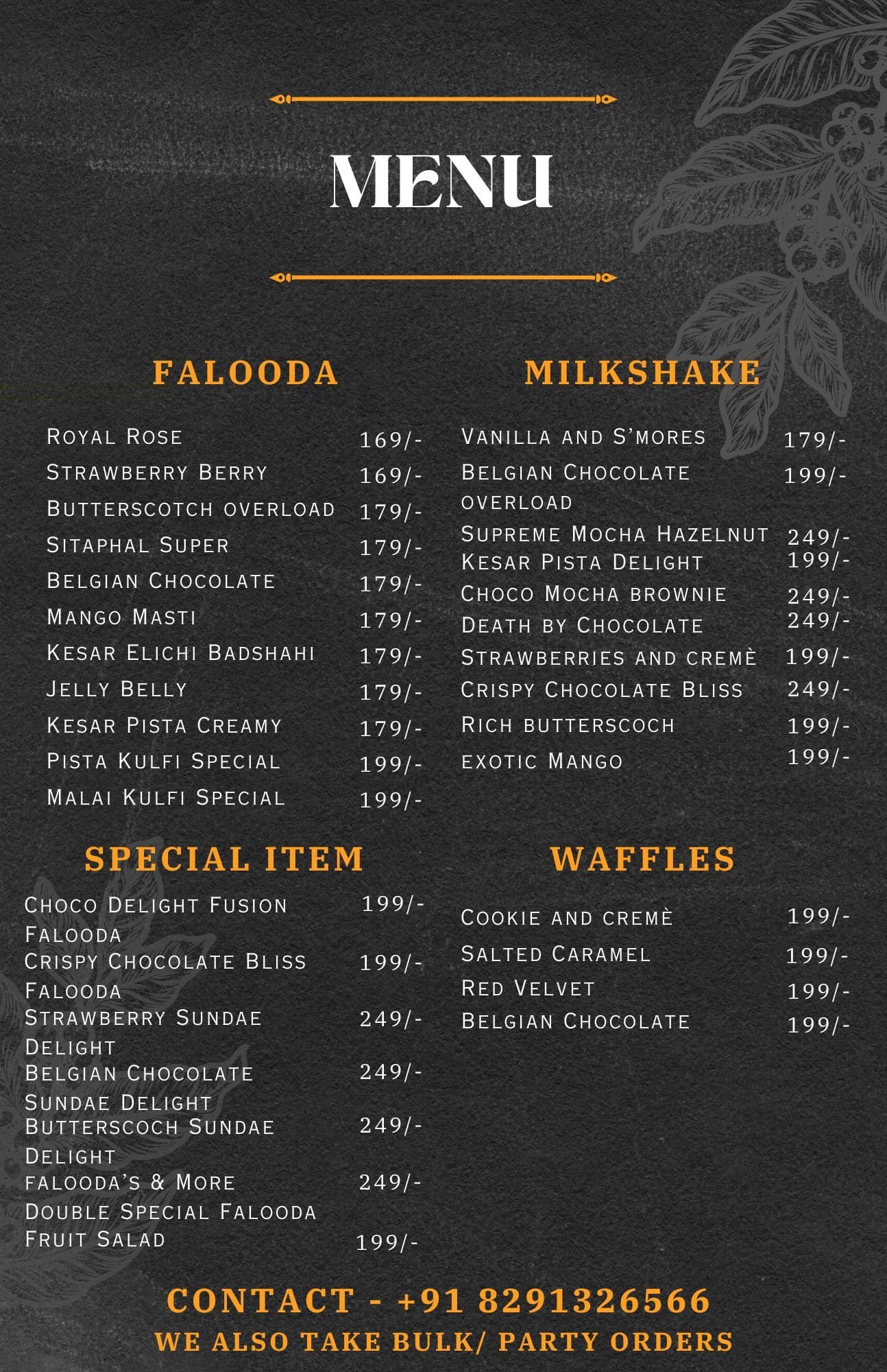 Menu of Falooda's & More, Borivali West, Mumbai