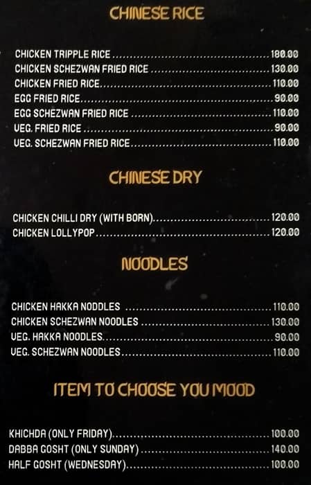 Lucky Chicken Shop menu