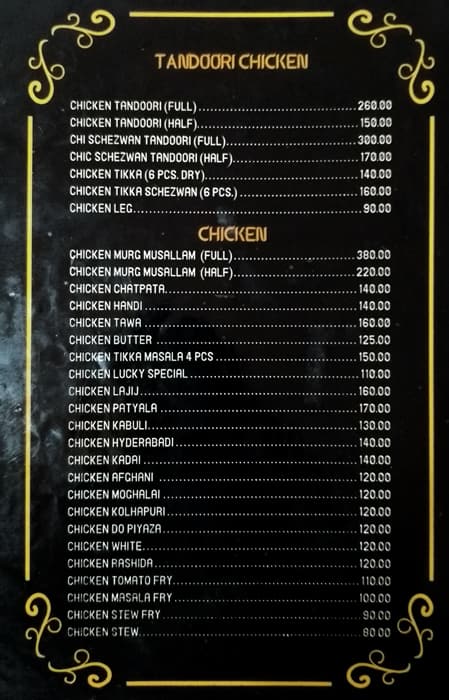 Lucky Chicken Shop menu