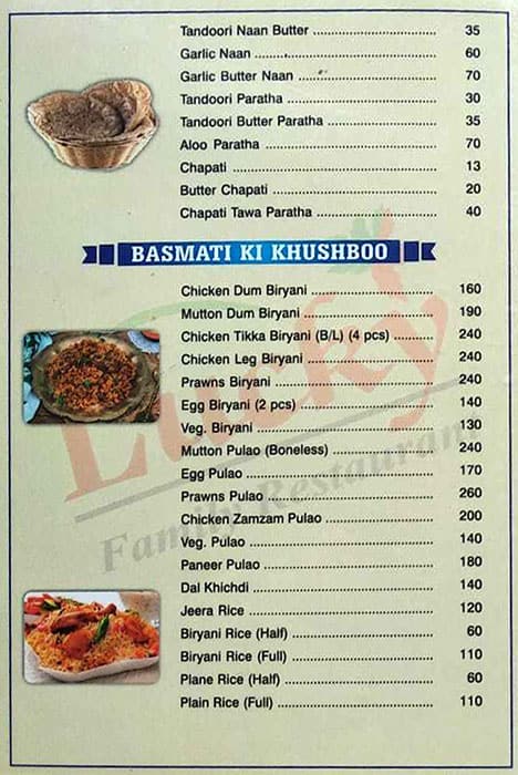 Lucky Chicken Shop menu