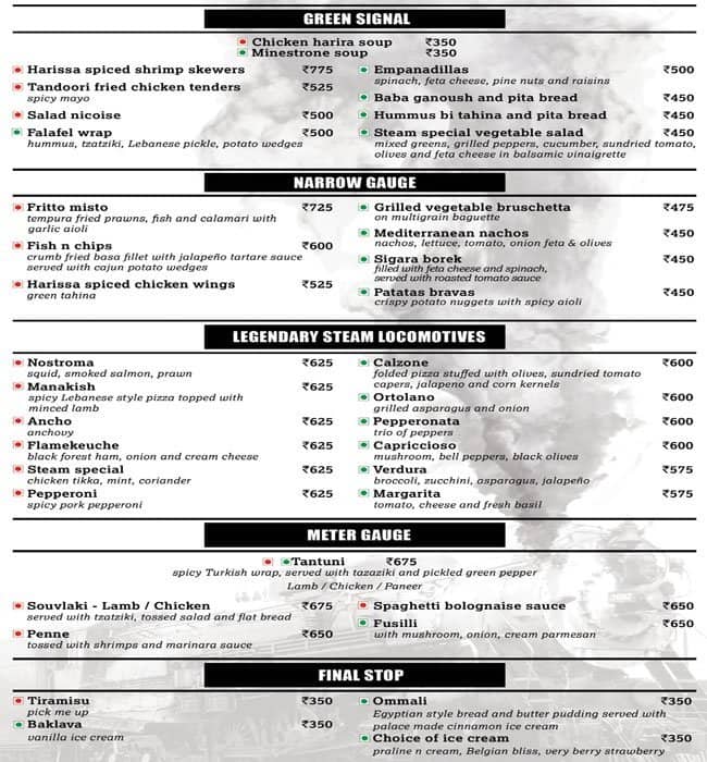 Steam Taj Rambagh Palace Menu Zomato